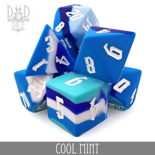 DND Dice Poly 7 Dice Set: Cool Mint (Silicone) | Dragon's Lair Comics and Fantasy Houston TX