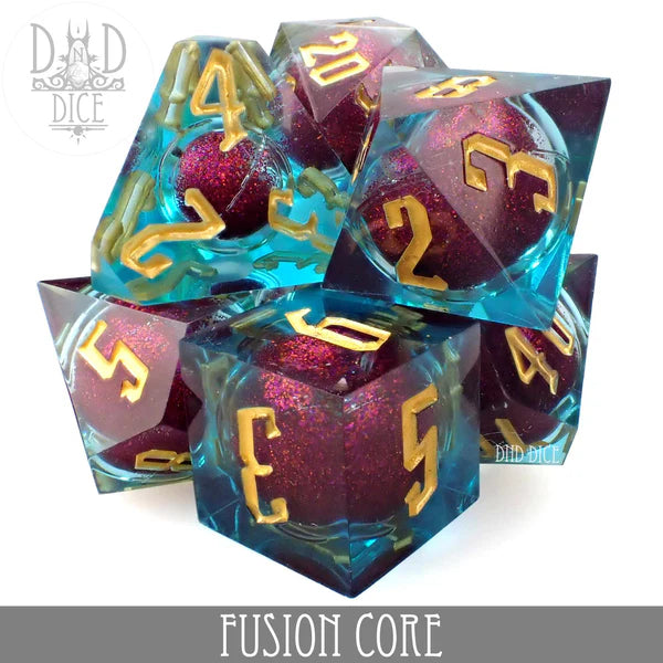 DND Dice Poly 7 Dice Set: Fusion Core Liquid Core | Dragon's Lair Comics and Fantasy Houston TX
