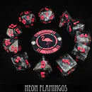 DND Dice 11 Dice Set: Neon Flamingos | Dragon's Lair Comics and Fantasy Houston TX
