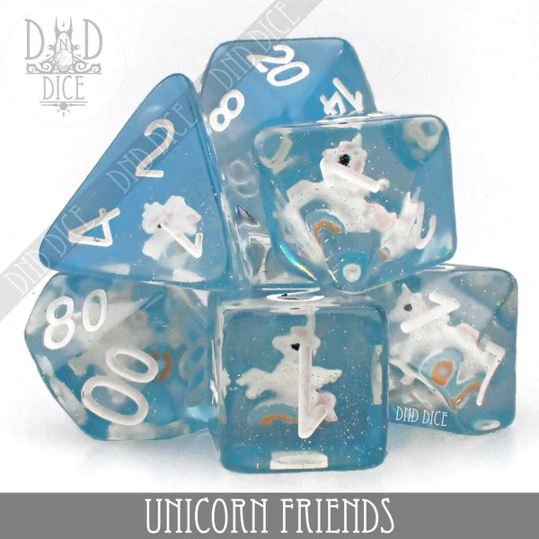 DND Dice Poly 7 Set: Unicorn Friends | Dragon's Lair Comics and Fantasy Houston TX