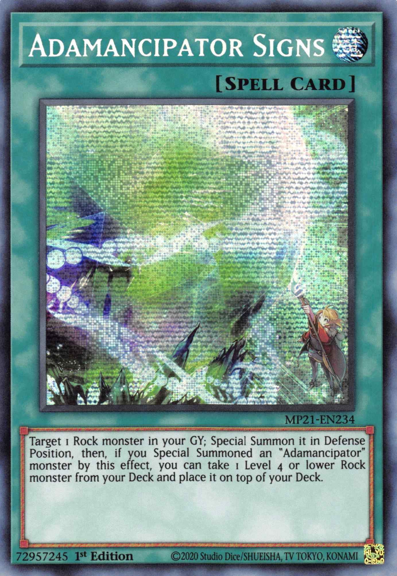 Adamancipator Signs [MP21-EN234] Prismatic Secret Rare | Dragon's Lair Comics and Fantasy Houston TX