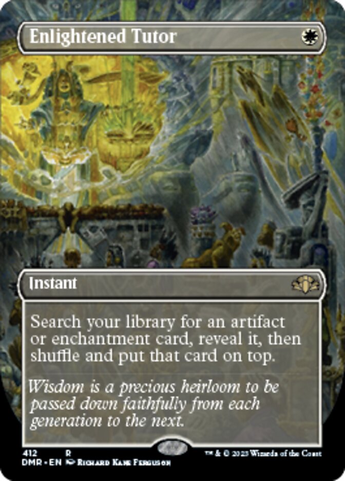 Enlightened Tutor (Borderless Alternate Art) [Dominaria Remastered] | Dragon's Lair Comics and Fantasy Houston TX