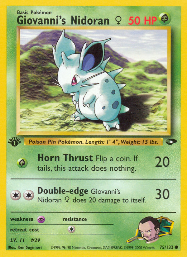 Giovanni's Nidoran (75/132) (Female) [Gym Challenge 1st Edition] | Dragon's Lair Comics and Fantasy Houston TX