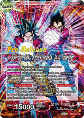 Son Goku & Vegeta // SS4 Son Goku & SS4 Vegeta, In It Together (BT18-001) [Dawn of the Z-Legends Prerelease Promos] | Dragon's Lair Comics and Fantasy Houston TX