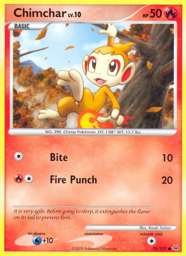 Chimchar (70/127) [Platinum: Base Set] | Dragon's Lair Comics and Fantasy Houston TX