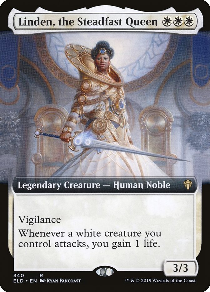 Linden, the Steadfast Queen (Extended Art) [Throne of Eldraine] | Dragon's Lair Comics and Fantasy Houston TX