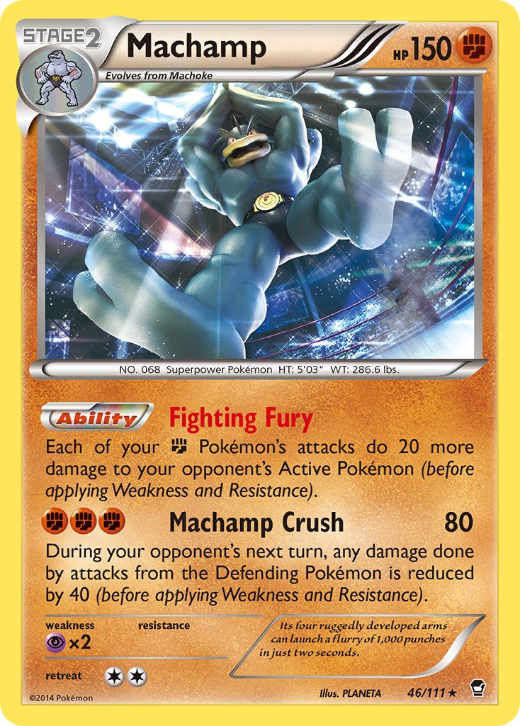 Machamp (46/111) (Cosmos Holo) (Blister Exclusive) [XY: Furious Fists] | Dragon's Lair Comics and Fantasy Houston TX