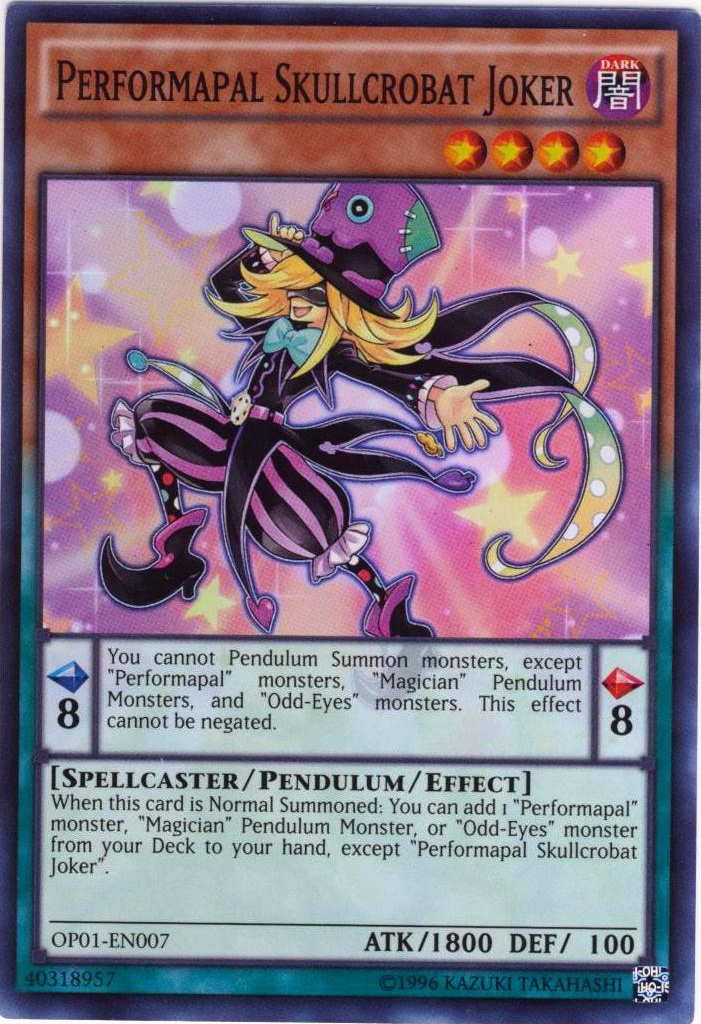 Performapal Skullcrobat Joker [OP01-EN007] Super Rare | Dragon's Lair Comics and Fantasy Houston TX