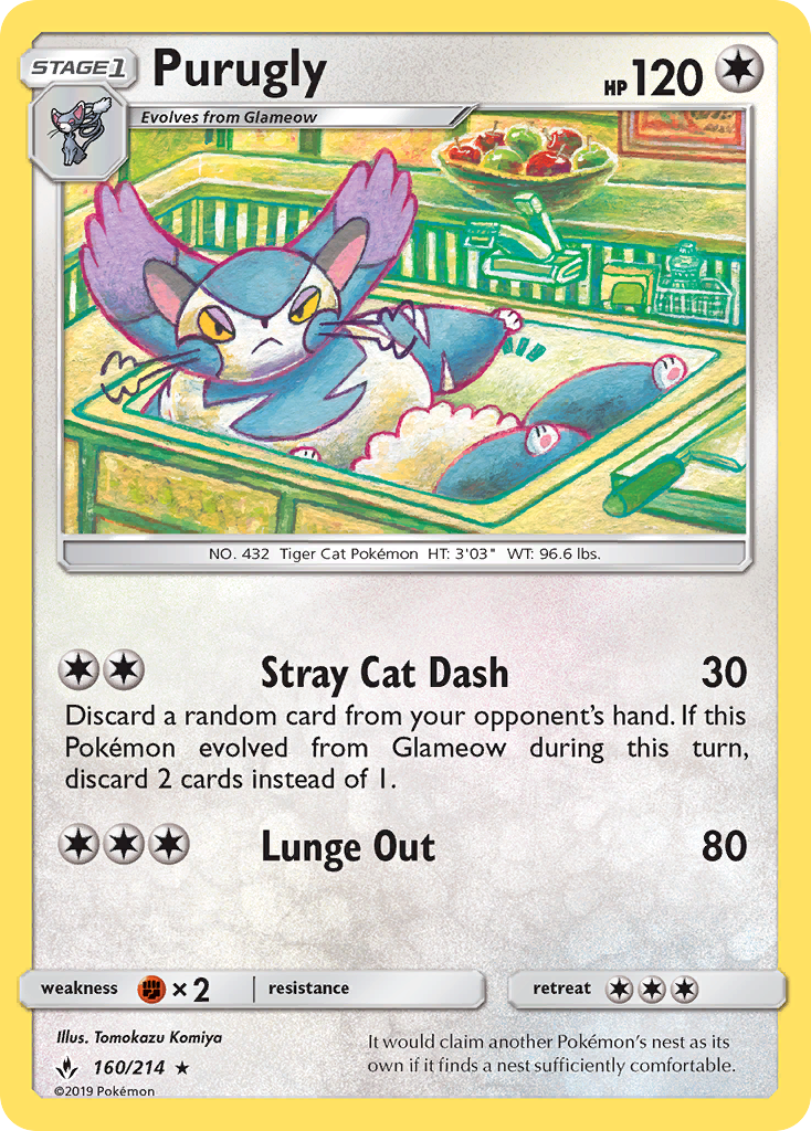 Purugly (160/214) [Sun & Moon: Unbroken Bonds] | Dragon's Lair Comics and Fantasy Houston TX