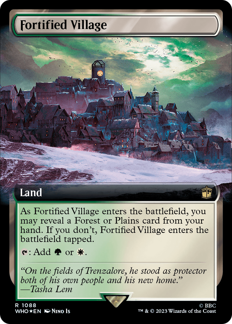 Fortified Village (Extended Art) (Surge Foil) [Doctor Who] | Dragon's Lair Comics and Fantasy Houston TX