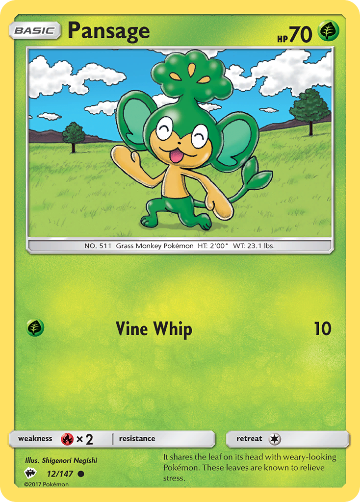 Pansage (12/147) [Sun & Moon: Burning Shadows] | Dragon's Lair Comics and Fantasy Houston TX