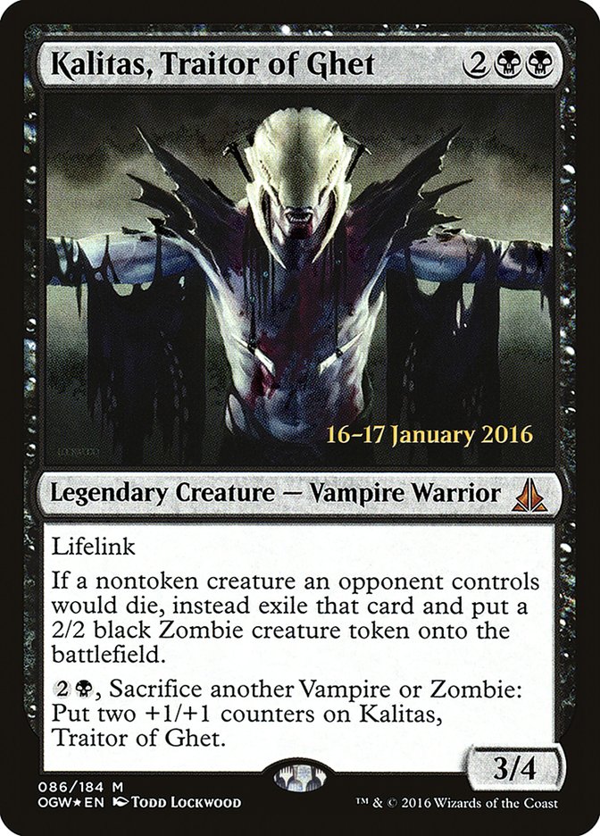 Kalitas, Traitor of Ghet [Oath of the Gatewatch Prerelease Promos] | Dragon's Lair Comics and Fantasy Houston TX
