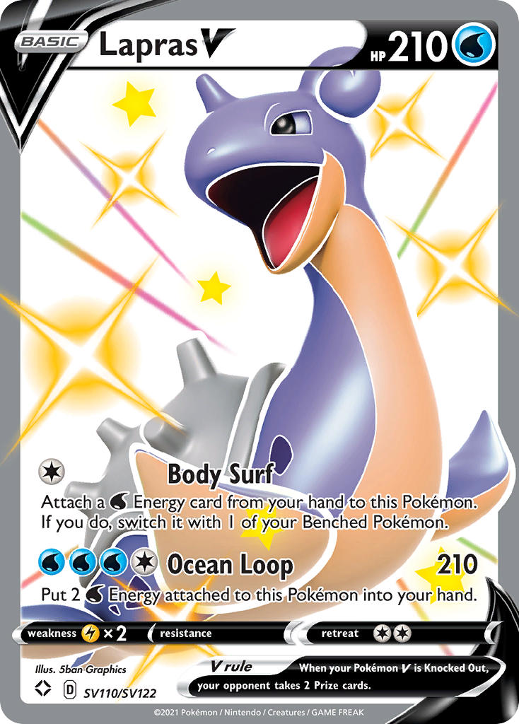 Lapras V (SV110/SV122) [Sword & Shield: Shining Fates] | Dragon's Lair Comics and Fantasy Houston TX