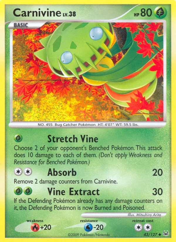 Carnivine (43/127) [Platinum: Base Set] | Dragon's Lair Comics and Fantasy Houston TX