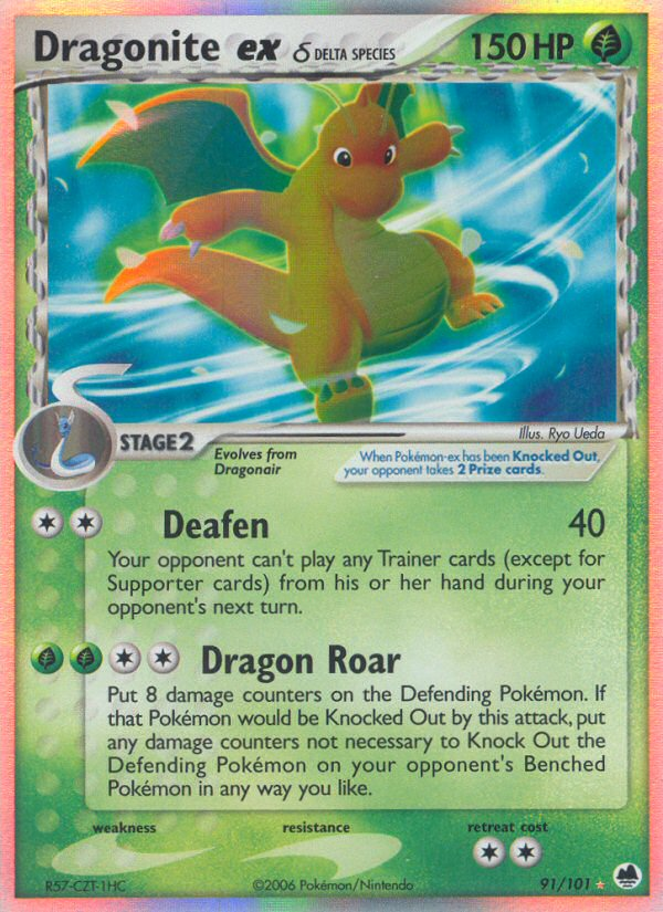 Dragonite ex (91/101) (Delta Species) [EX: Dragon Frontiers] | Dragon's Lair Comics and Fantasy Houston TX