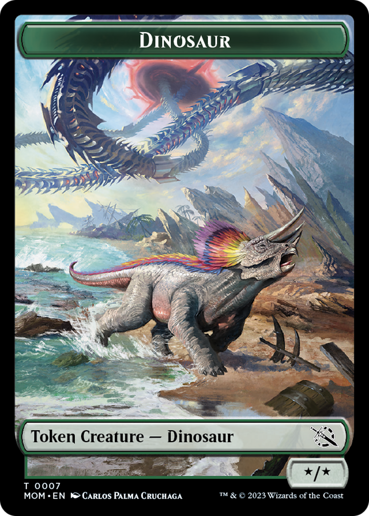 Treasure (21) // Dinosaur Double-Sided Token [March of the Machine Tokens] | Dragon's Lair Comics and Fantasy Houston TX