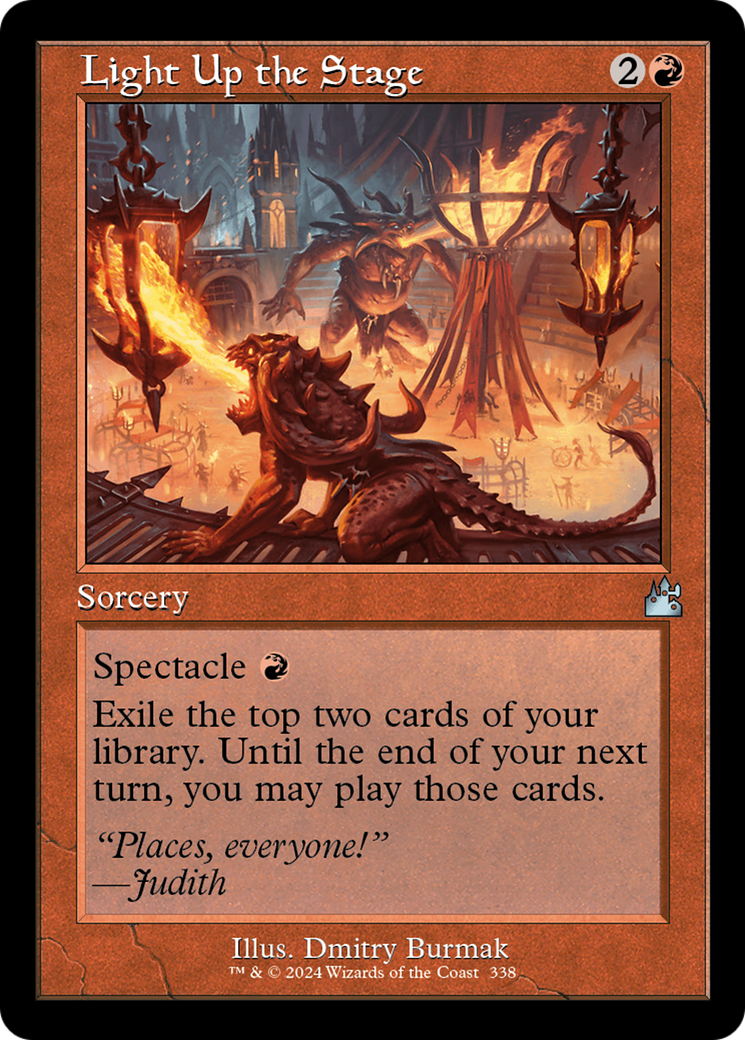 Light Up the Stage (Retro Frame) [Ravnica Remastered] | Dragon's Lair Comics and Fantasy Houston TX
