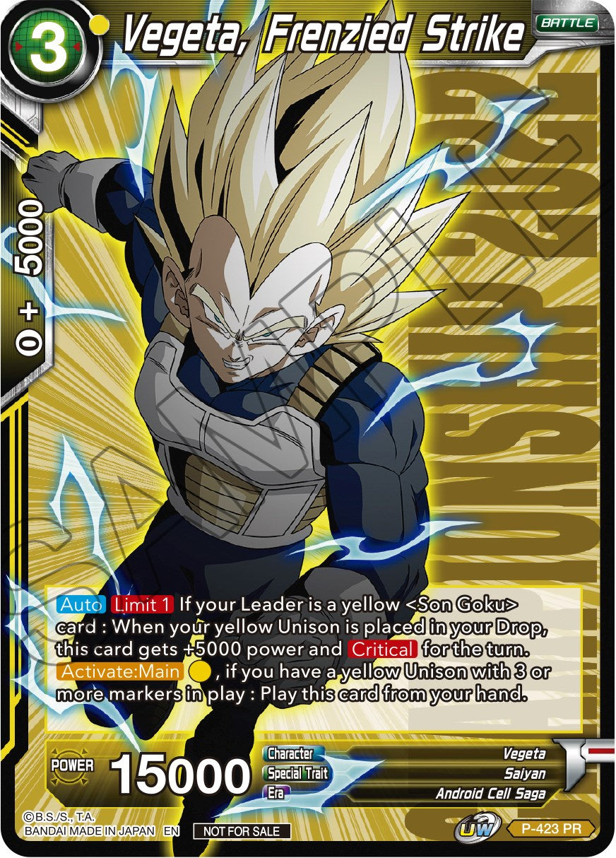 Vegeta, Frenzied Strike (Championship Pack 2022 Vol.2) (P-423) [Promotion Cards] | Dragon's Lair Comics and Fantasy Houston TX