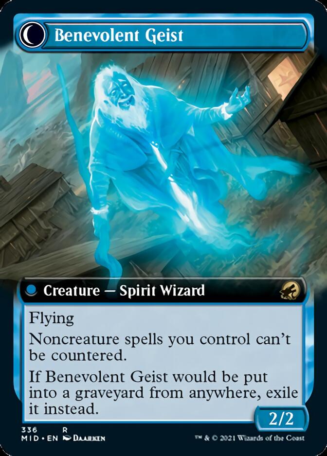 Malevolent Hermit // Benevolent Geist (Extended Art) [Innistrad: Midnight Hunt] | Dragon's Lair Comics and Fantasy Houston TX
