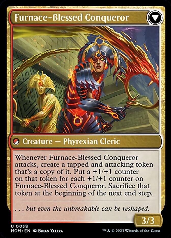 Sun-Blessed Guardian // Furnace-Blessed Conqueror [March of the Machine] | Dragon's Lair Comics and Fantasy Houston TX