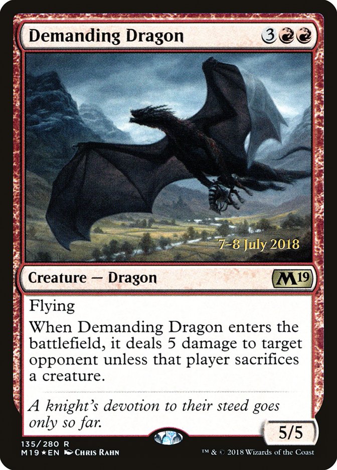 Demanding Dragon [Core Set 2019 Prerelease Promos] | Dragon's Lair Comics and Fantasy Houston TX