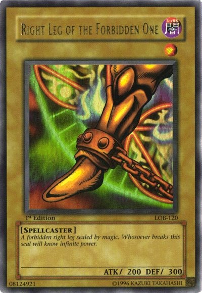 Right Leg of the Forbidden One [LOB-120] Ultra Rare | Dragon's Lair Comics and Fantasy Houston TX