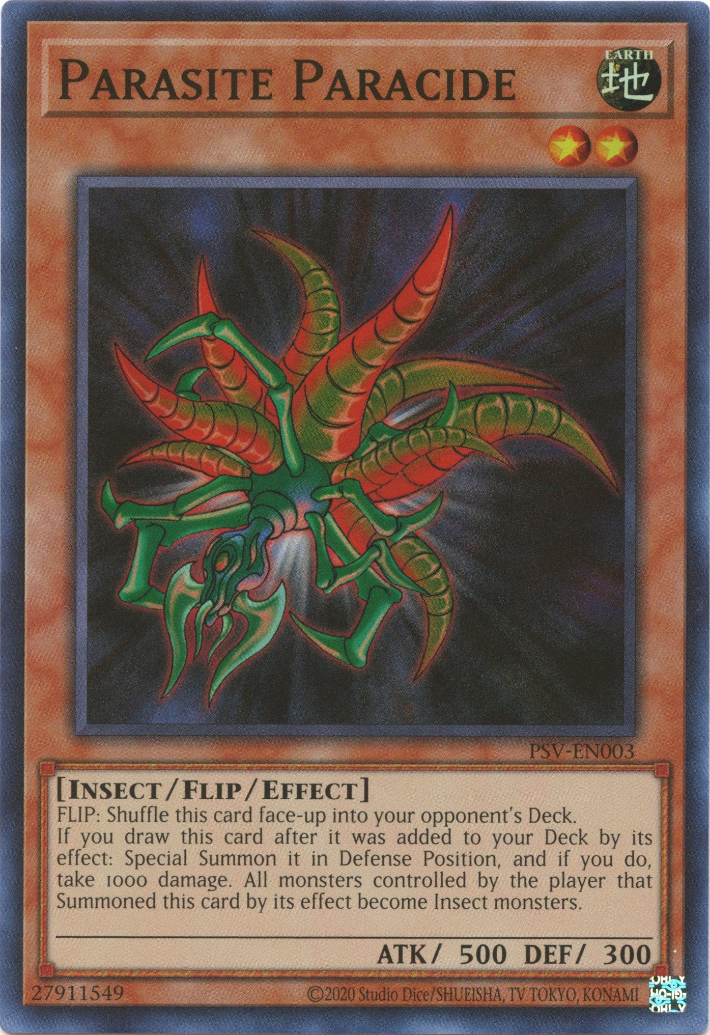 Parasite Paracide (25th Anniversary) [PSV-EN003] Super Rare | Dragon's Lair Comics and Fantasy Houston TX