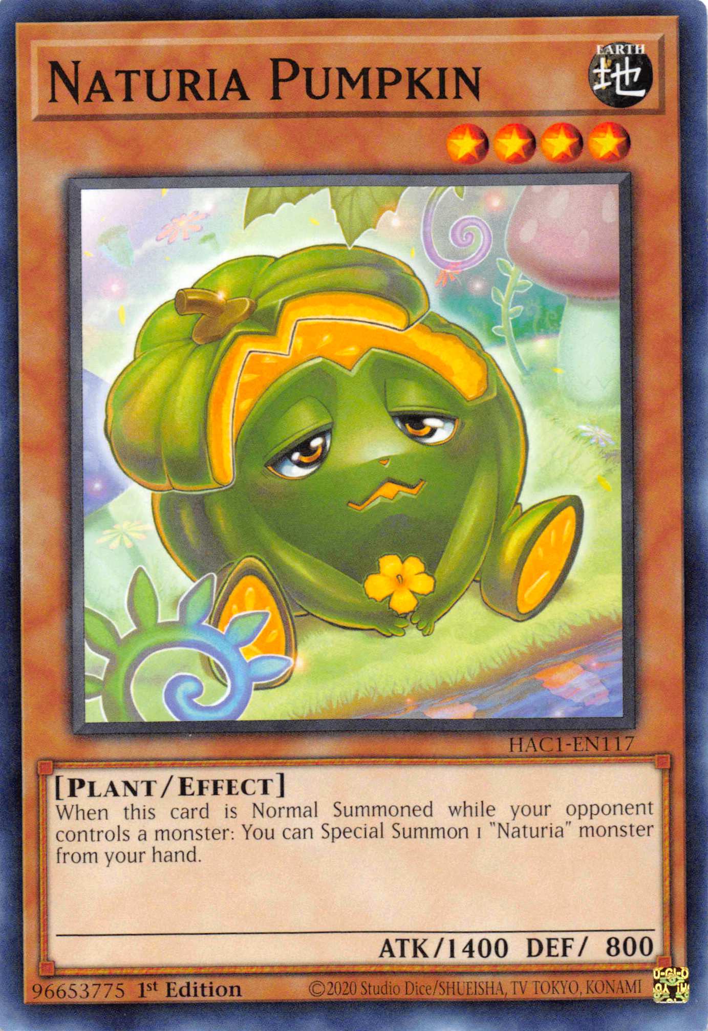 Naturia Pumpkin (Duel Terminal) [HAC1-EN117] Parallel Rare | Dragon's Lair Comics and Fantasy Houston TX
