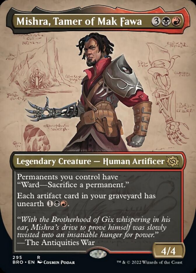 Mishra, Tamer of Mak Fawa (Borderless Alternate Art) [The Brothers' War] | Dragon's Lair Comics and Fantasy Houston TX