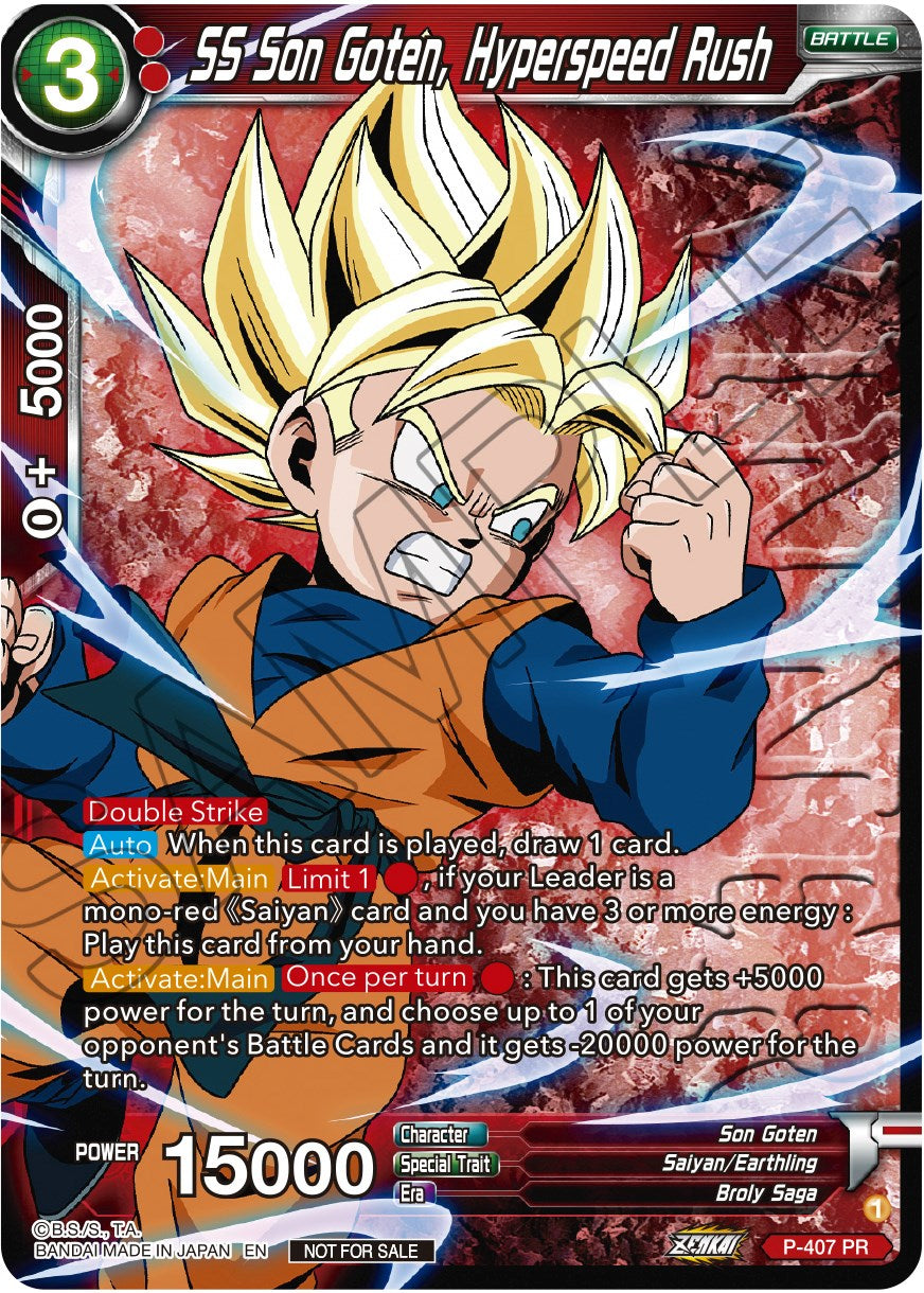 SS Son Goten, Hyperspeed Rush (Zenkai Series Tournament Pack Vol.1 Winner) (P-407) [Tournament Promotion Cards] | Dragon's Lair Comics and Fantasy Houston TX