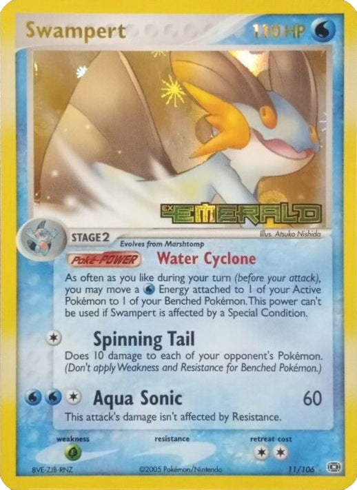Swampert (11/106) (Stamped) [EX: Emerald] | Dragon's Lair Comics and Fantasy Houston TX