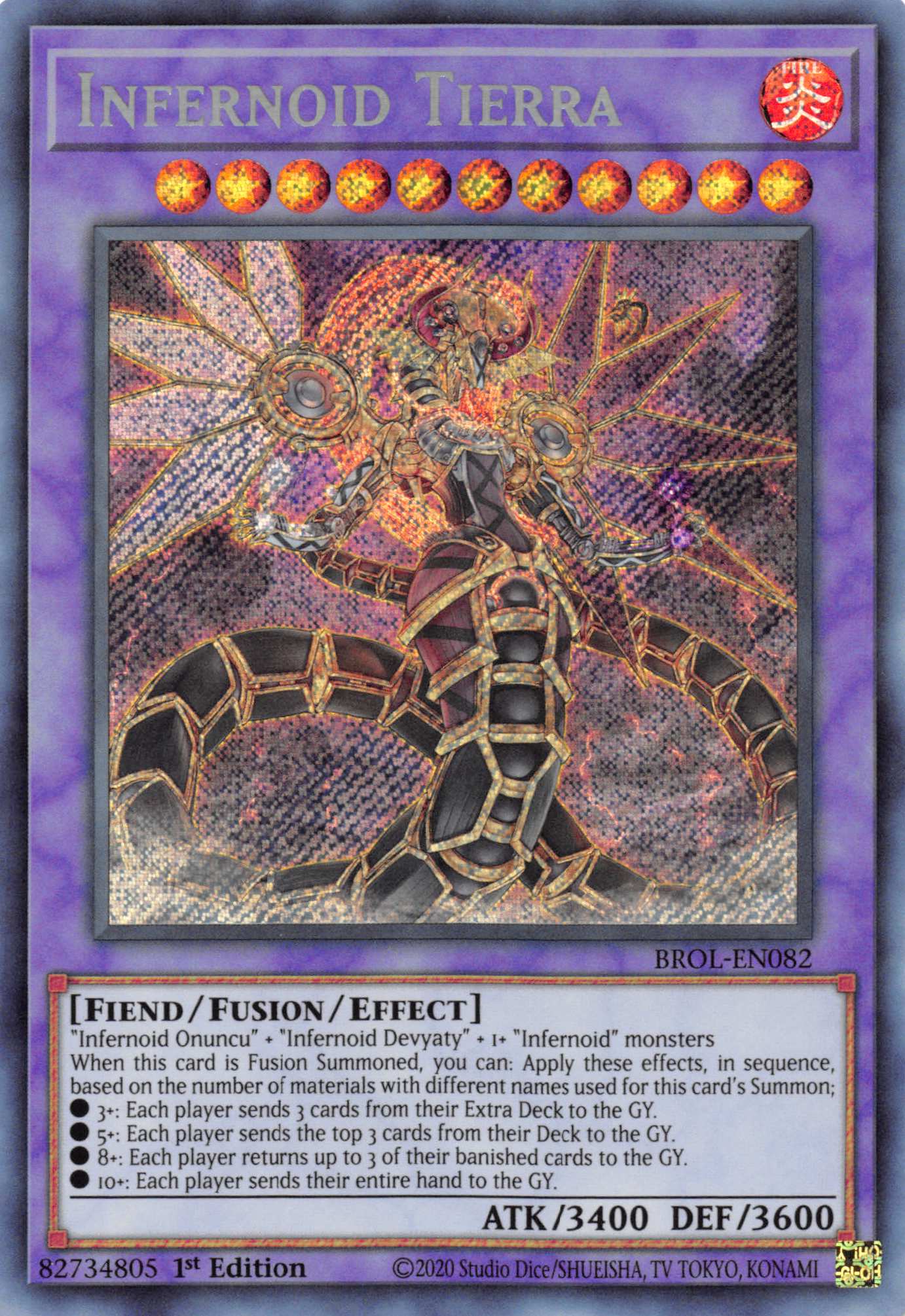 Infernoid Tierra [BROL-EN082] Secret Rare | Dragon's Lair Comics and Fantasy Houston TX