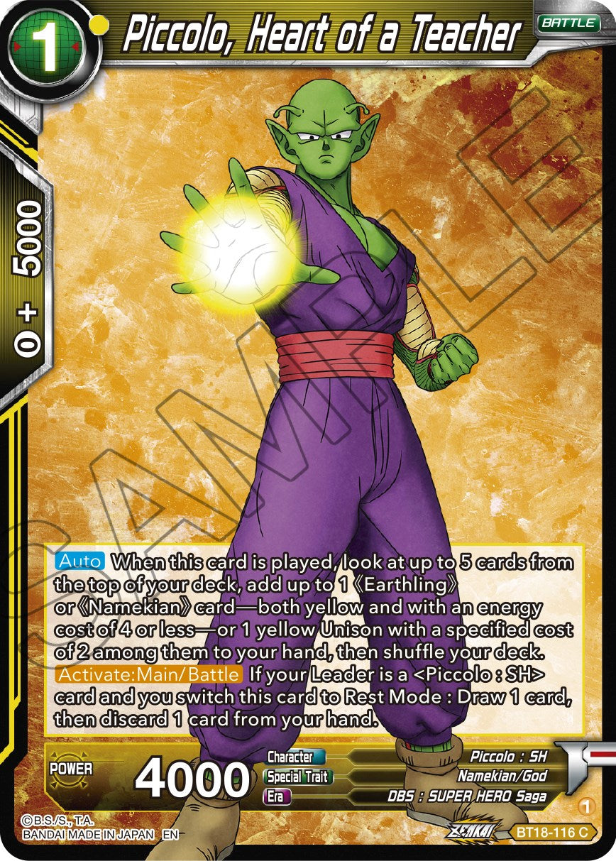 Piccolo, Heart of a Teacher (BT18-116) [Dawn of the Z-Legends] | Dragon's Lair Comics and Fantasy Houston TX