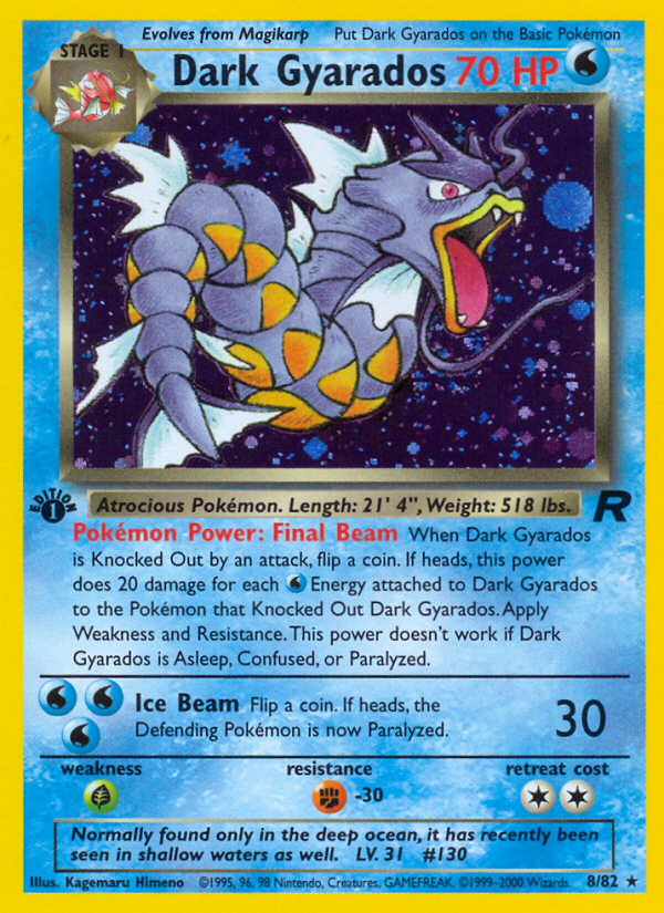 Dark Gyarados (8/82) [Team Rocket 1st Edition] | Dragon's Lair Comics and Fantasy Houston TX