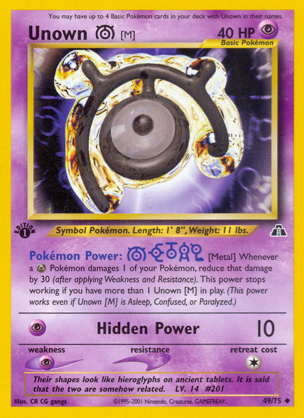 Unown [M] (49/75) [Neo Discovery 1st Edition] | Dragon's Lair Comics and Fantasy Houston TX