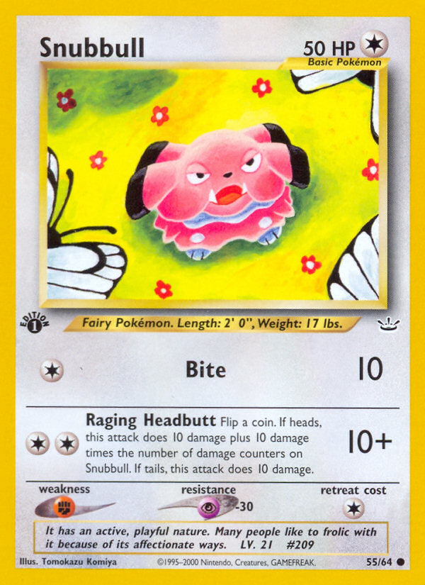 Snubbull (55/64) [Neo Revelation 1st Edition] | Dragon's Lair Comics and Fantasy Houston TX