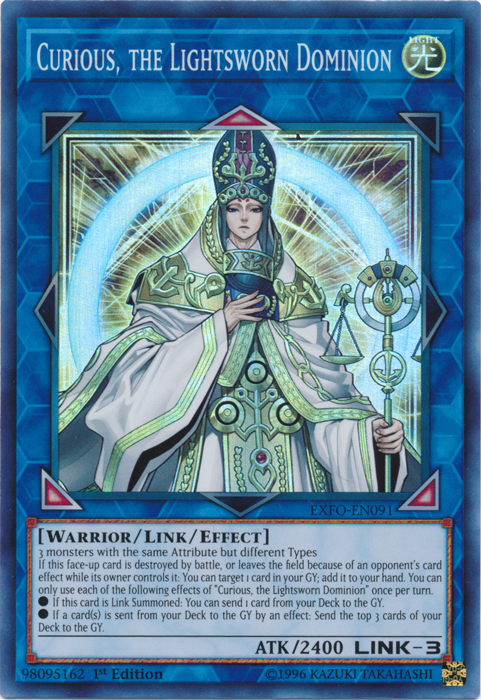 Curious, the Lightsworn Dominion [EXFO-EN091] Super Rare | Dragon's Lair Comics and Fantasy Houston TX
