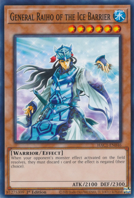 General Raiho of the Ice Barrier [HAC1-EN046] Common | Dragon's Lair Comics and Fantasy Houston TX