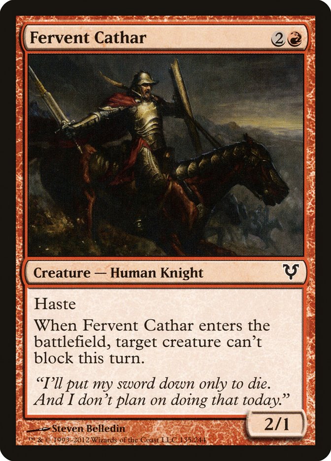 Fervent Cathar [Avacyn Restored] | Dragon's Lair Comics and Fantasy Houston TX