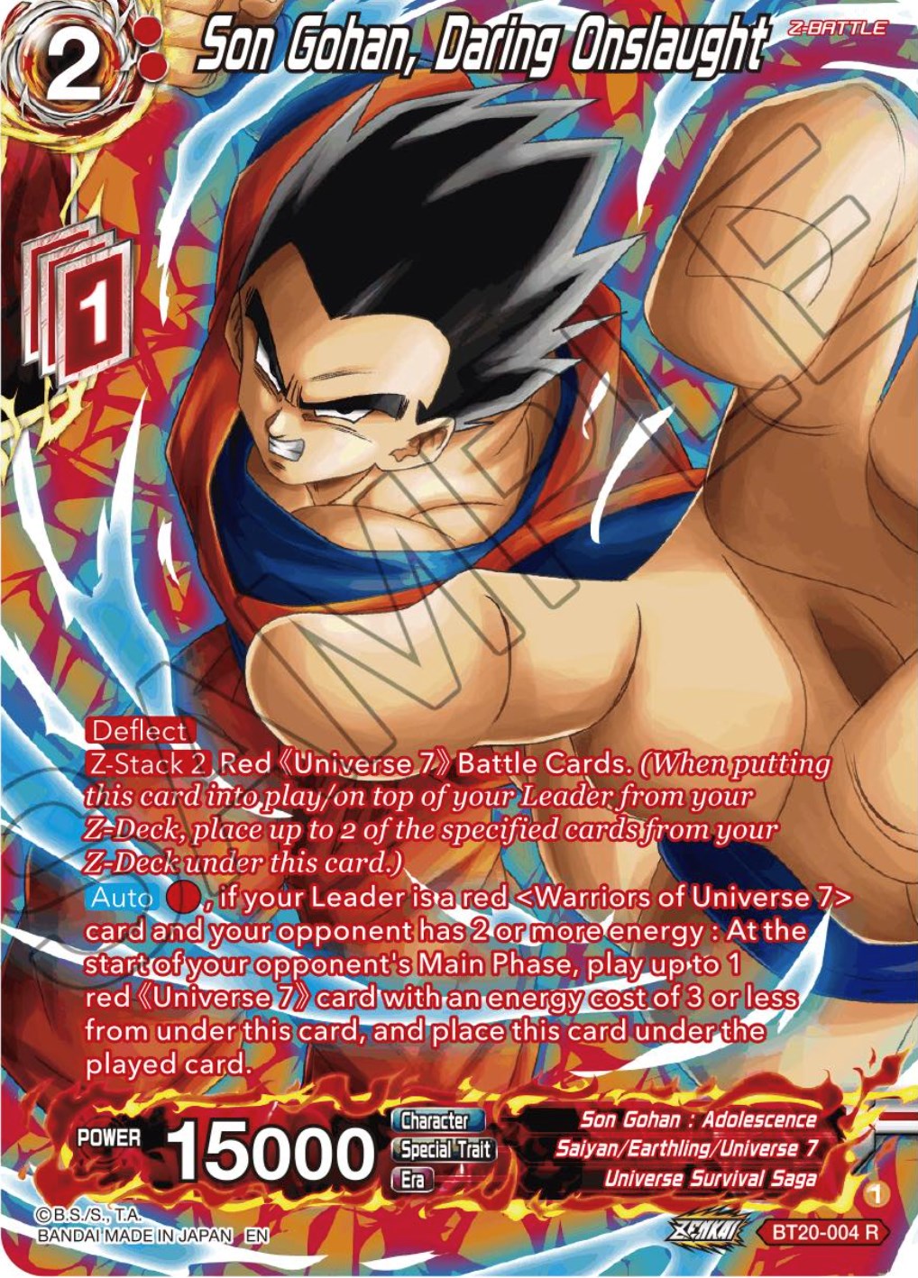 Son Gohan, Daring Onslaught (Silver Foil) (BT20-004) [Power Absorbed] | Dragon's Lair Comics and Fantasy Houston TX