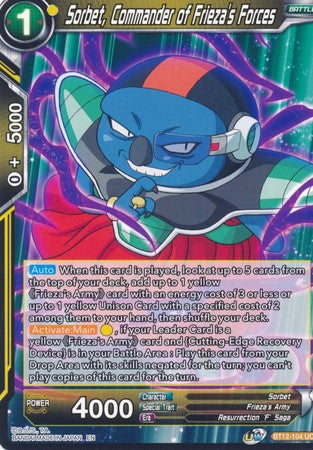 Sorbet, Commander of Frieza's Forces (BT12-104) [Vicious Rejuvenation] | Dragon's Lair Comics and Fantasy Houston TX
