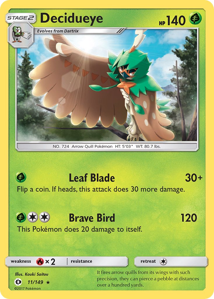 Decidueye (11/149) (Theme Deck Exclusive) [Sun & Moon: Base Set] | Dragon's Lair Comics and Fantasy Houston TX