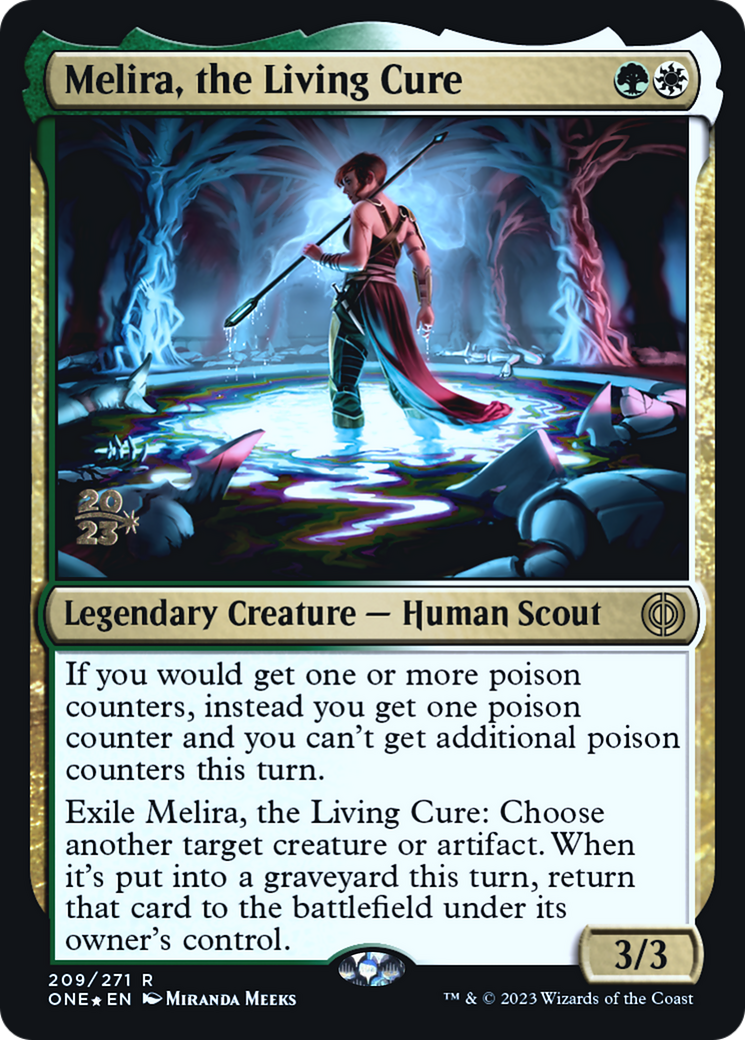 Melira, the Living Cure [Phyrexia: All Will Be One Prerelease Promos] | Dragon's Lair Comics and Fantasy Houston TX