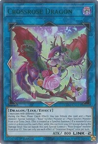 Crossrose Dragon (Green) [LDS2-EN114] Ultra Rare | Dragon's Lair Comics and Fantasy Houston TX