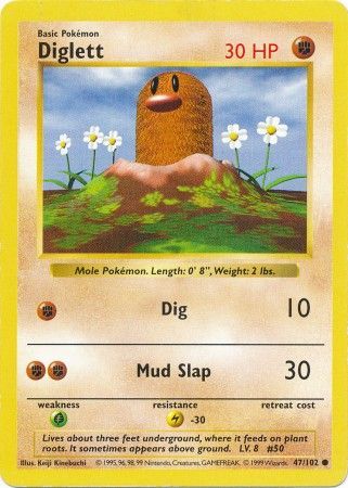 Diglett (47/102) [Base Set Shadowless Unlimited] | Dragon's Lair Comics and Fantasy Houston TX