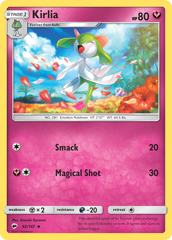 Kirlia (92/147) [Sun & Moon: Burning Shadows] | Dragon's Lair Comics and Fantasy Houston TX
