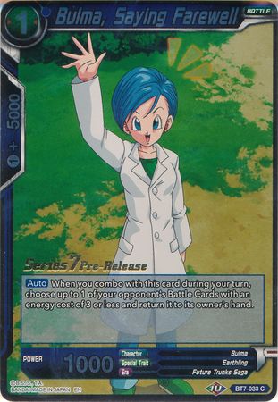 Bulma, Saying Farewell (BT7-033_PR) [Assault of the Saiyans Prerelease Promos] | Dragon's Lair Comics and Fantasy Houston TX
