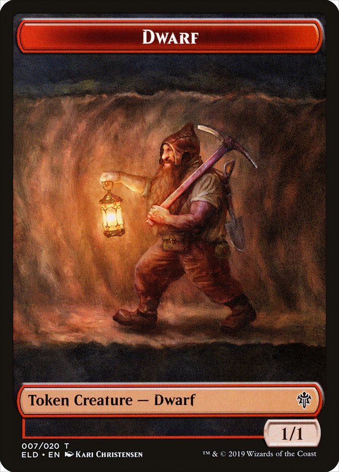 Dwarf Token [Throne of Eldraine Tokens] | Dragon's Lair Comics and Fantasy Houston TX