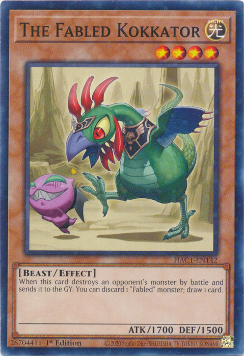The Fabled Kokkator (Duel Terminal) [HAC1-EN142] Common | Dragon's Lair Comics and Fantasy Houston TX