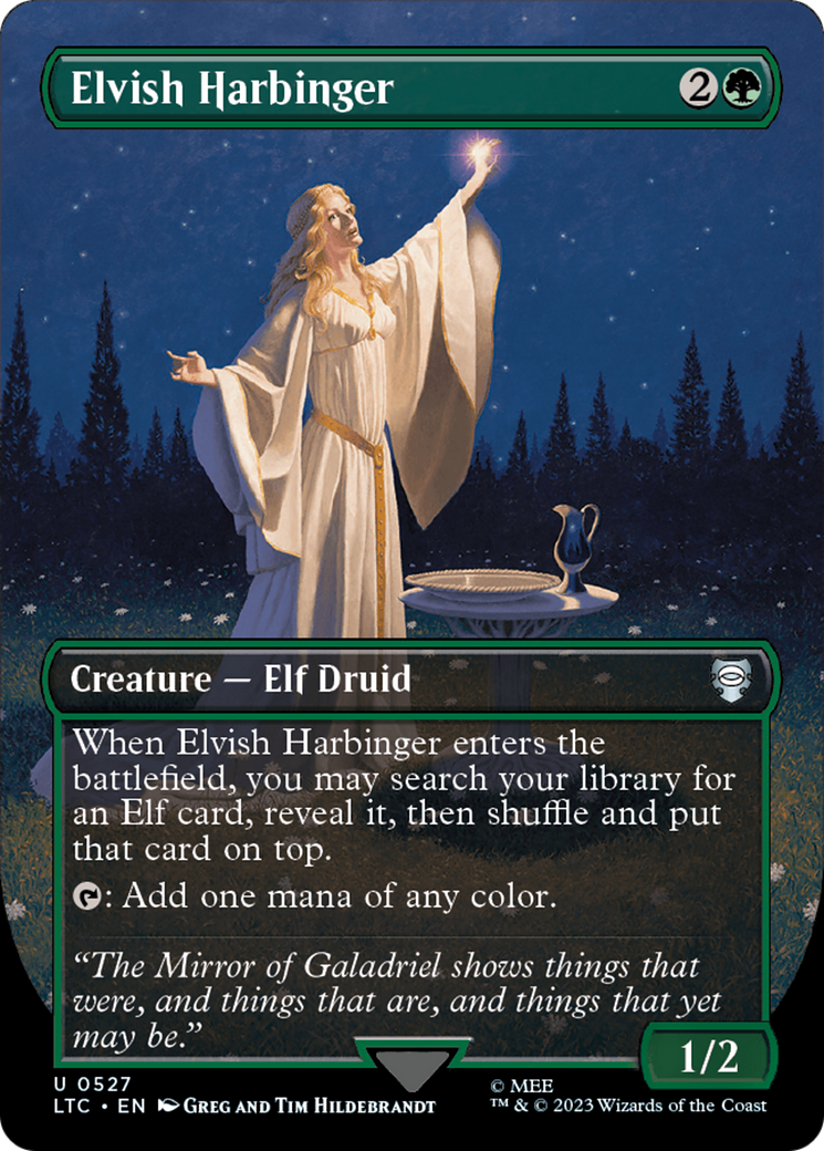 Elvish Harbinger (Borderless) [The Lord of the Rings: Tales of Middle-Earth Commander] | Dragon's Lair Comics and Fantasy Houston TX